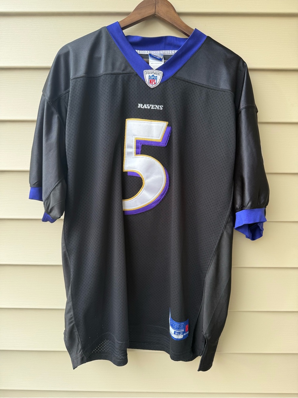 Joe Flacco Ravens #5 Reebok Authentic NFL Jersey Black Size 52 Stitched